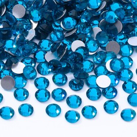 MEIBITE Meibite Malachite Blue Flatback Rhinestones, Glass Rhinestones for Nail Art and Craft, Glue Fix, Loose Crystal Gemstones(Malachite Blue, SS16, 2880pcs, 3.8-4.0mm)