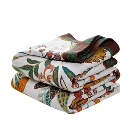 Boho Throw Blanket for Bed - 100% Cotton Ultra Soft Rustic Quilt - Floral Printed Farmhouse Decor Fall Bed Blankets,60"×80" All Season Rustic Throw for Sofa Couch Chair