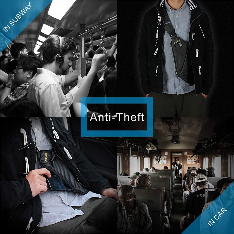 Asgens Anti-theft Hidden Bags Multi-purpose Security Bag Adjustable Underarm Shoulder