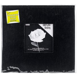 Pioneer 8 Inch by 8 Inch Snapload Sewn Leatherette Frame Cover Memory Book, Black