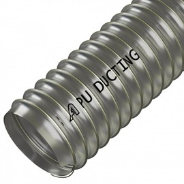 80mm Diameter Flexible Polyurethane Ducting Dust & Fume Extraction, Woodworking + Hose Clips - 2 Metre