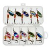 AIMALL 10/16PCS Fishing Lure Spinners Bait Spoon Set with Portable