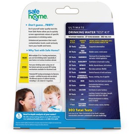 Safe Home® 14-in-1 DIY Drinking Water Test Kit – Includes The #1 Selling Lead & Bacteria Test Kits + 12 Additional Parameters – City Tap or Well Water – 302 Total Tests