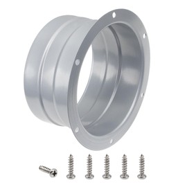 Rrina Dryer Vent Wall Plate 4Inch Metal Air Duct Connector Flange Panel Inlet Outlet Exhaust Fitting for Wall Ceiling Heating Cooling Ventilation Pipe (Round)