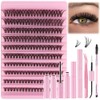 LOPHE Einzelne Wimpern, 200Pcs Cluster Wimpern D Curl 8-16mm, DIY