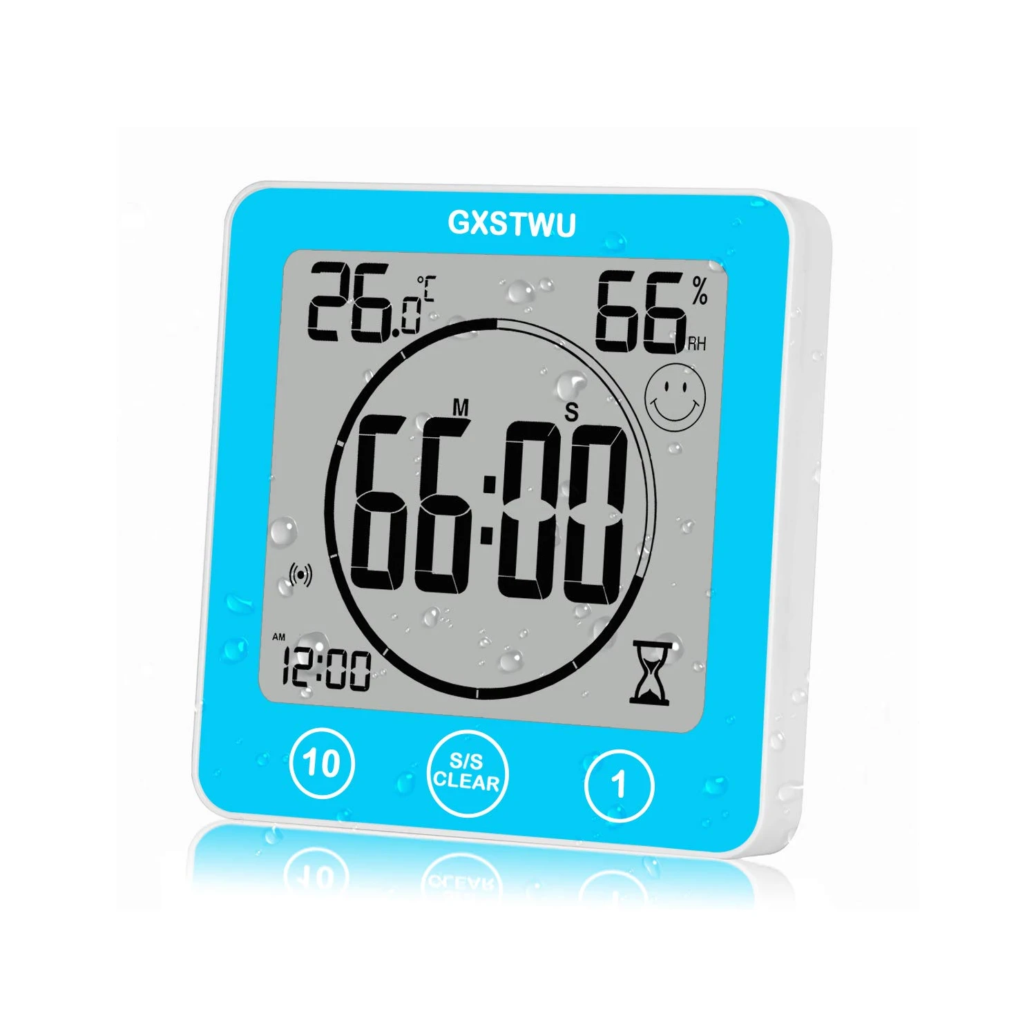 GXSTWU Digital Shower Clock, Bathroom Timer Clock, Waterproof for Water ...