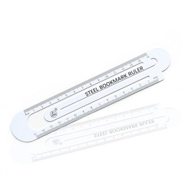 Metal Bookmark Multifunctional Ruler - Book Label, Office Supplies, Measuring Tool (White, 15cm)