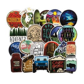 65PCS Camping Travel Stickers Wilderness Adventure Outdoor Landscape Waterproof Decal Sticker to DIY Suitcase Laptop Motor Car