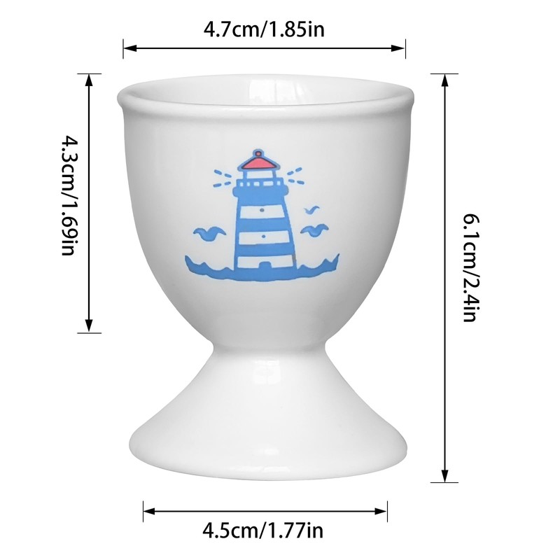 Cinf Ceramic Egg Cup Set of 2 Porcelain Holder Breakfast