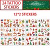 BOOSHMall Children's Christmas Tattoo, 24 Sheets, Children's Tattoos, Christmas Stickers,