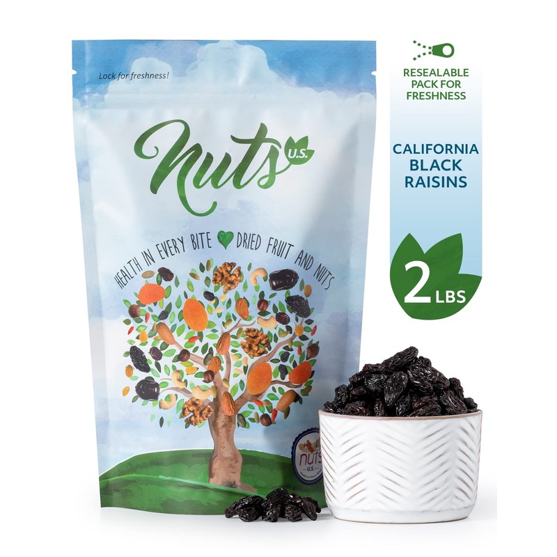 NUTS U.S. - California Black Raisins (Unsulphured) | Seedless |