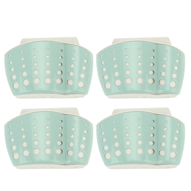 4Pcs Sink Sponge Holder PP 2 Layer Adjustable Strap Soap