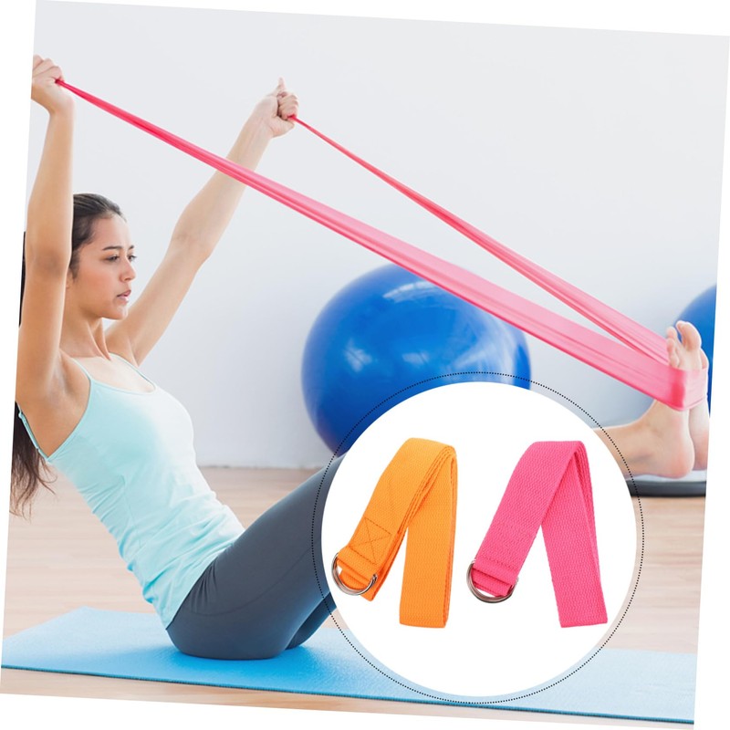 KOMBIUDA 2pcs Yoga Stretch Strap 1.8m Nonelastic Pilates Band for