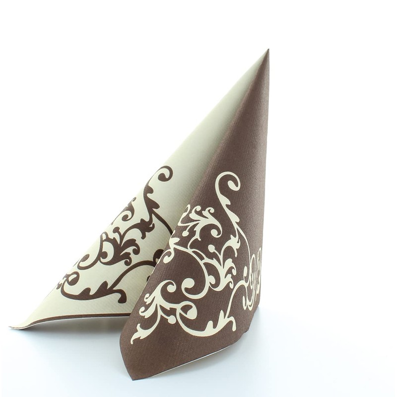 Napkins Pomp Cream Mocha Table Decoration Wedding Decoration Napkins Folded