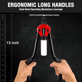 NEXTACK Rivet Gun – 350 Rivets Kit, Heavy Duty Two-Handed 1/4” Pop Rivet Gun Set (NT300) - 5 Nosepieces, Built-in Shaft Catcher for Van, Gutter & Automotive