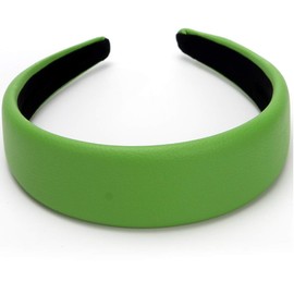 LONEEDY - Diadema de piel dura de 1,7 pulgadas para mujer, color verde