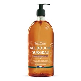 BeauTerra Gel de Ducha Ultra Hidratante Sándalo. Gel corporal limpiador e hidratante, 0% jabón, pieles secas o sensibles. Cuerpo y cabello - 1 L
