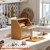 GHWIE Double Layer Large Bamboo Bread Box for Kitchen Countertop,