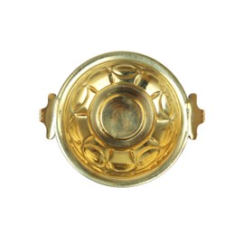 Decorative Single Urali Brass Pure Brass Hammered Design Urli Decorative Bowl, Home Décor and Indian Traditional Festival Item for Pooja Decoration (Diameter: - Height 5.5 Inches x Length 7 Inches)