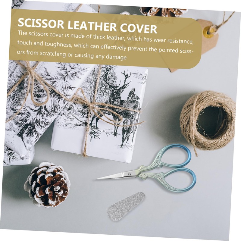 Gatuida 2pcs Scissors Pretty Blunt Tip Scissor Leather Cover Barber