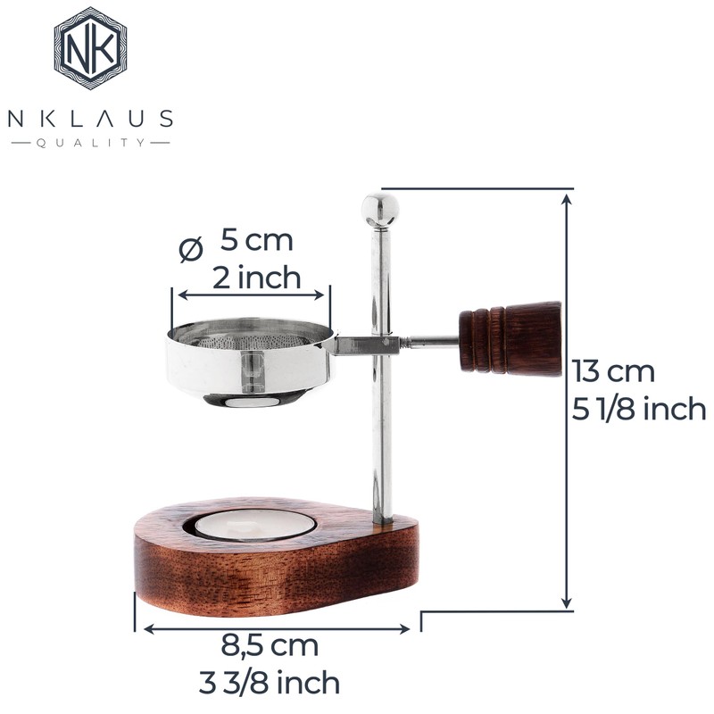 NKlaus Adjustable Incense Burner with Wooden Handle Incense Stand Esoteric