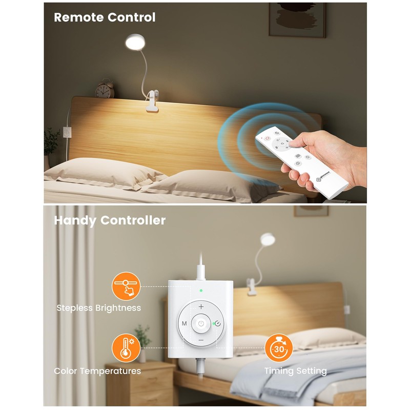 Glocusent 5W 36 LED Reading Clip on Light for Bed,