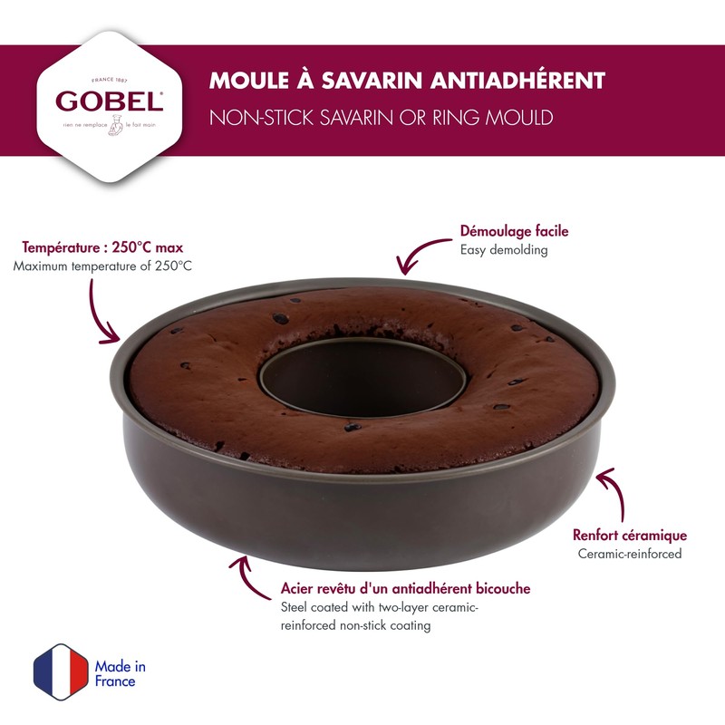 Gobel Nonstick Deep Savarin Mold, 9.5 Inch, Made in France
