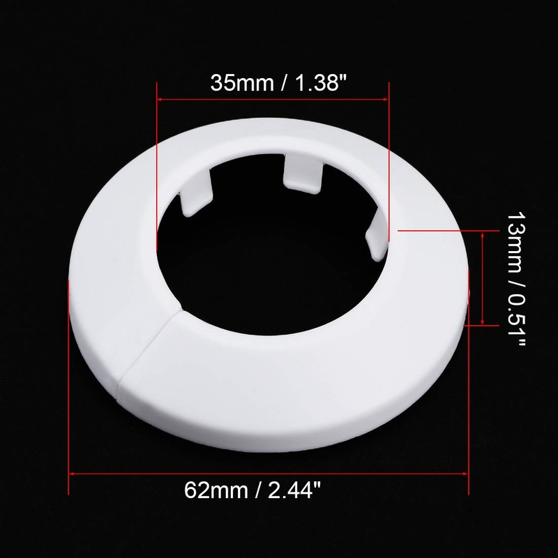 sourcing map 34-35mm Pipe Cover Decoration PP Plastic Water Pipe