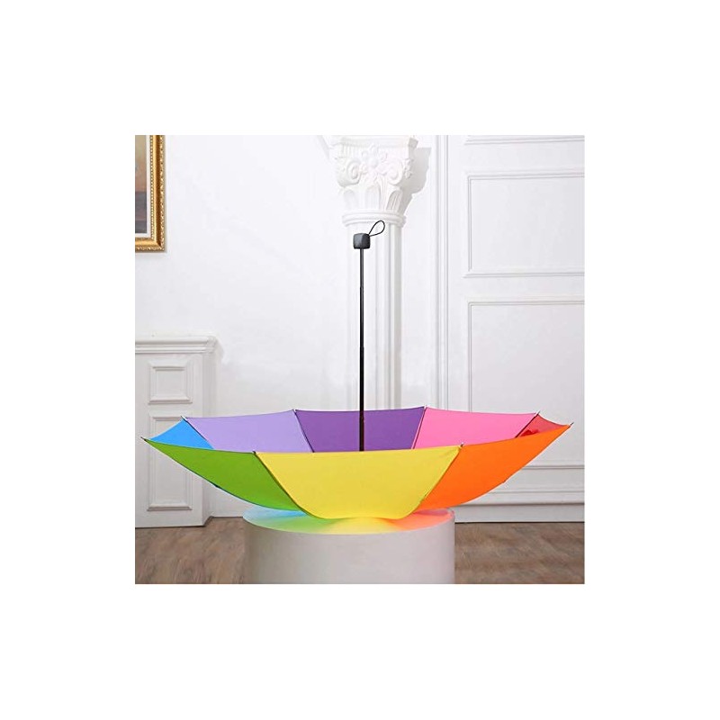 Tinsow 8 Rib Rainbow Umbrella Portable Tri-Folded Umbrella Collapsible, Compact
