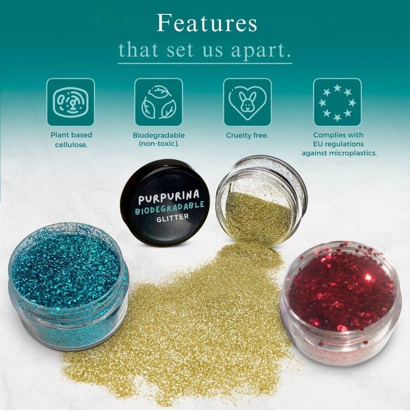 Biodegradable Glitter Eco-Friendly Makeup Purple 4g Size 0.2mm Glitter for