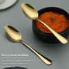 Evanda Gold Dinner Spoons 12 Pieces, Gold Titanium Plating Stainless