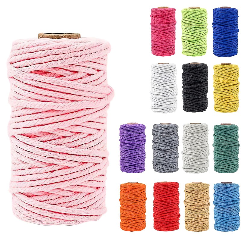 15 Rolls of Macrame Yarn, 3 mm x 30 m,