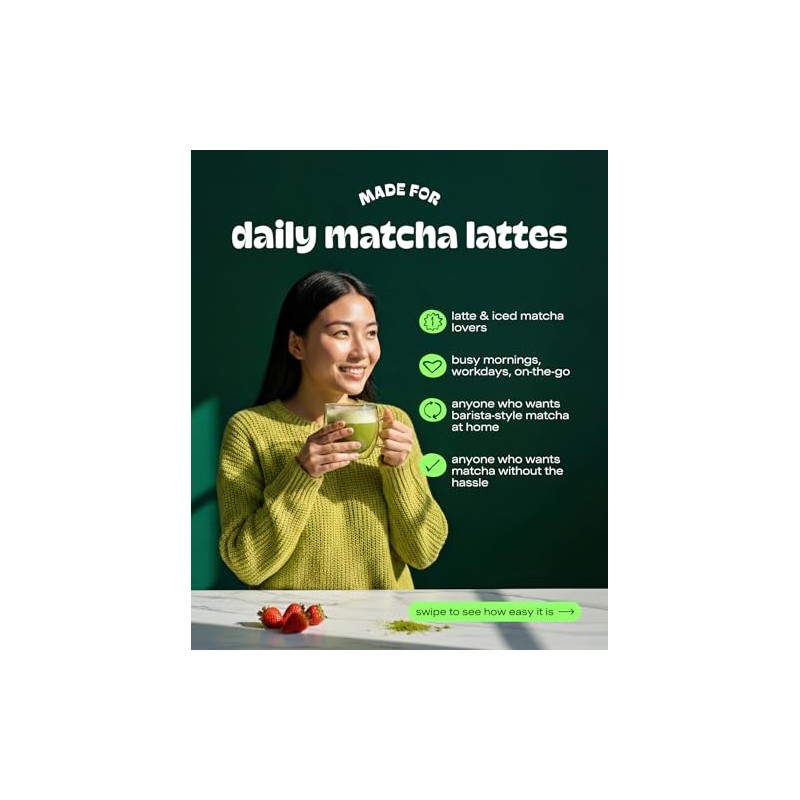 MatchaDNA Sweet Matcha Latte Powder – Organic Green Tea Mix
