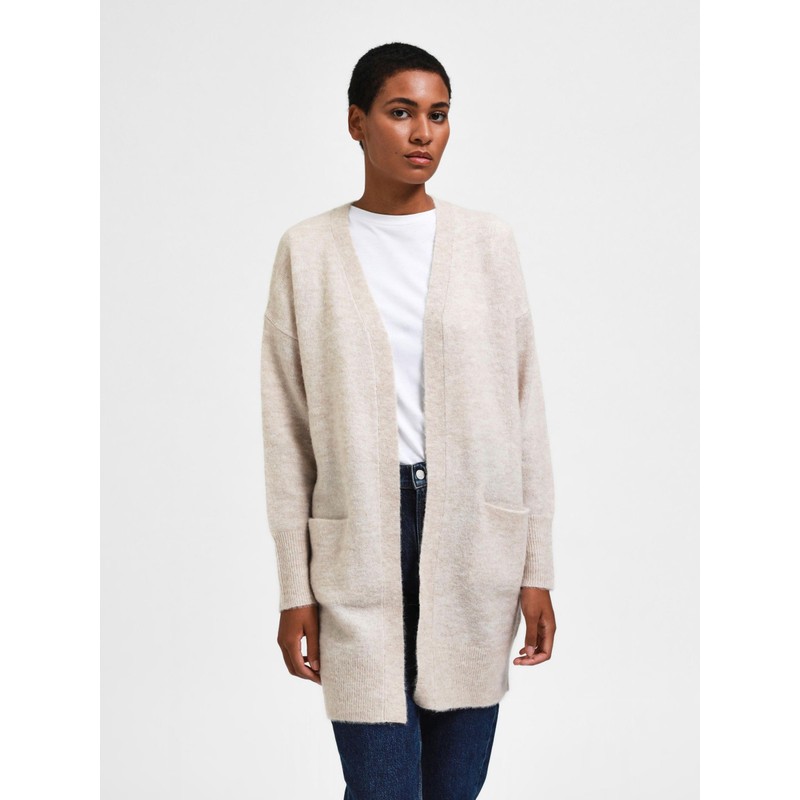 SELECTED FEMME Female Cardigan Long, Beige2