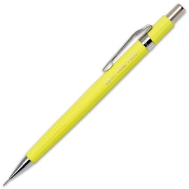 Pentel P205-97C Pastel Flowers Series Single Mechanical Pencil + 12 Hi-Polymer HB 0.5mm Refills + Z2-1N Eraser Refills (Pack of 4) Fluorescent Yellow