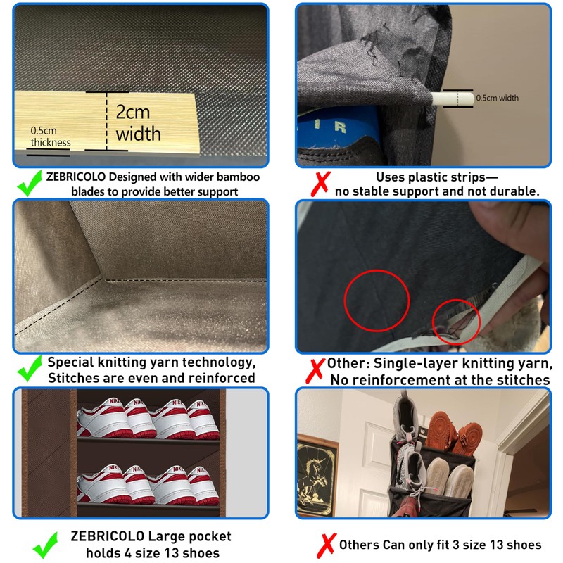 Over The Door Shoe Organizer, 70 Pounds Large Capacity, 20-30-Pair