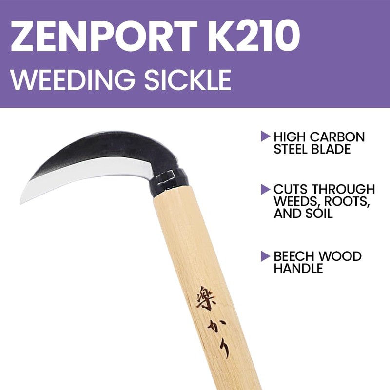 Zenport K210 Japanese-Style Weeding Sickle, Beige