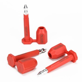 LeadSeals 50PCS Long Bolt Seals High Security Shipping Container Seals with Print Progressive Numbering Tamper Proof Seals for Cargo Containers, Trucks, Trailers ISO 17712 Certified (Red)