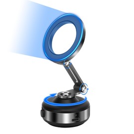 WODHMIEY Soporte Magnético para Celular Automóvil con Ventosa, Rotación 360°, Ajustable y Extensible, Fijación Segura en Vidrio y Tablero, Compatible con Teléfonos de 4.7'' a 7''