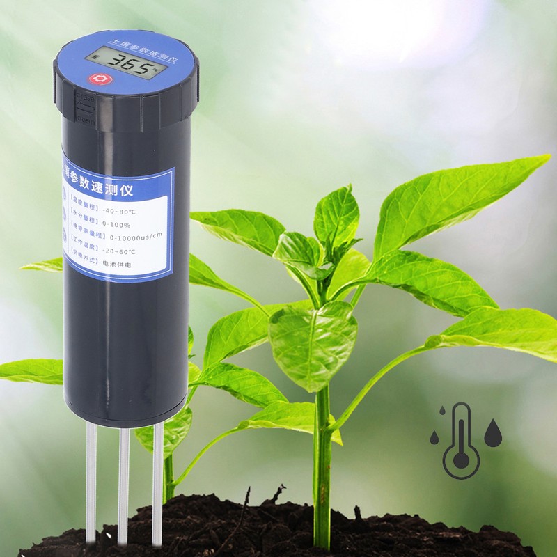 Soil EC Tester Stainless Steel Corrosion Resistant Durable LCD Accurate