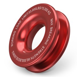 Bevinsee Winch Snatch Recovery Ring 66000lbs for Soft Shackle and Winch Rope Compatible with ATV Trailer SUV UTV SXS 4x4 Truck Off-Road Vehicle Recovery, Red