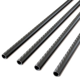 DIFLAX Pack of 4 Carbon Fibre Rods, 4 mm x 300 mm Carbon Fibre Rod for RC Aircraft DIY Crafts Dragon Wing Tube Quadcopter Arm Repair Pack