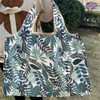 HYMUUNI Large Foldable Shopping Tote Bag Water Resistant Shopping Tote