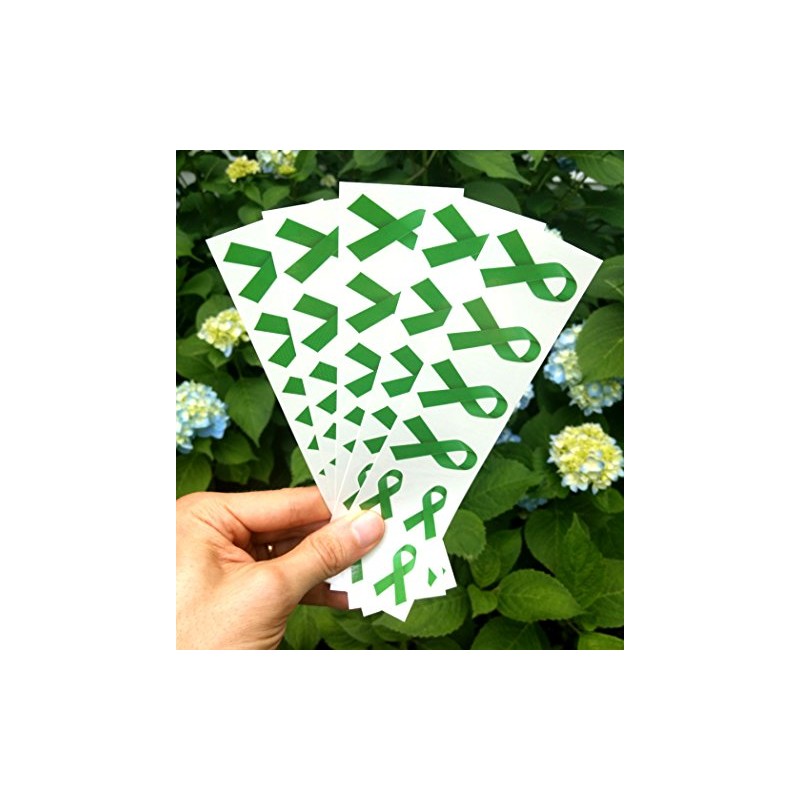 40 Green Ribbon Temporary Tattoos: Mental Health Awareness Tattoo