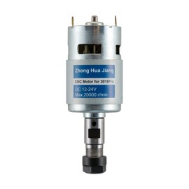 20000RPM 775 CNC Spindle Motor with 5mm ER11 Extension Shaft, Longer Working Life, DC 12-24V, High Power, Low Noise, Electrical DC Motor for 3018/3018 PRO CNC Router Machine