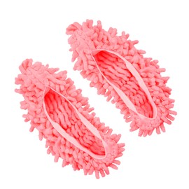 Rumyve 1 Pair of Mop Slippers,Creative Mop Shoe Covers,Multifunctional Dust socks for Cleaning Microfiber Feet On Home Office Bathroom Floors(Pink)