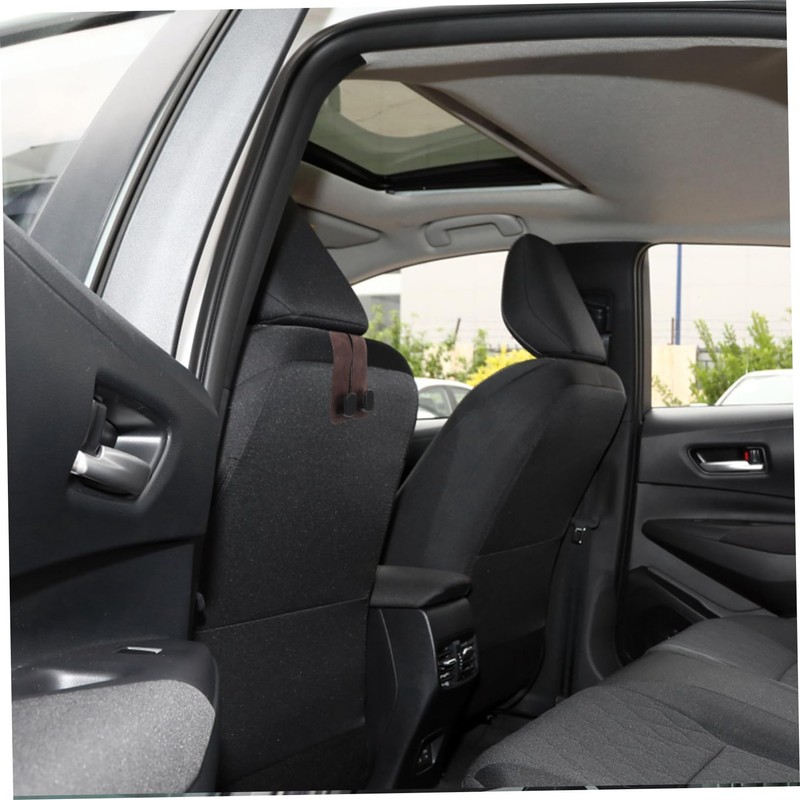 BUGUUYO 2pcs Double Headrest Hooks Suede Car Backseat Storage Organizer