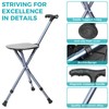 ENLUNTRA Portable Adjustable Folding Walking Cane with Seat and Cushion(Orange)，Cane