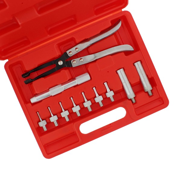 ABN Valve Stem Seal Remover and Installer 11-Piece Tool Kit with Carrying Case – Pliers, Drive Handle, Sockets, Adapters