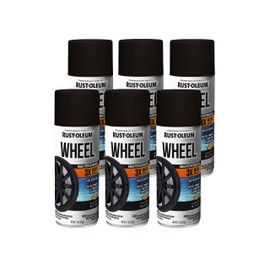 Rust-Oleum 366438-6PK High Performance Wheel Spray Paint, 11 oz, Matte Black, 6 Pack